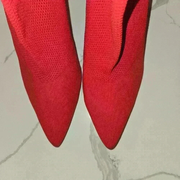 Brash Xaya Mid Calf Pointed Toe Stiletto Sock Boots Red Size 12W - Picture 6 of 11